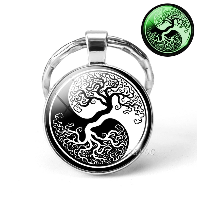 Glow In The Dark Tree Art KeyChain