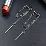 Long Crystal Tassel Gold Color Dangle Earrings