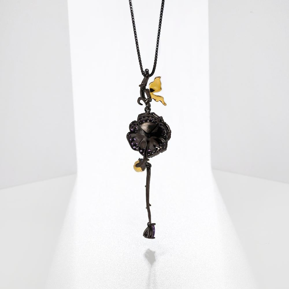 Rose Flower Pendant Necklace