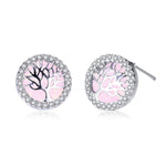 Tree Of Life Cubic Zirconia Stud Earrings
