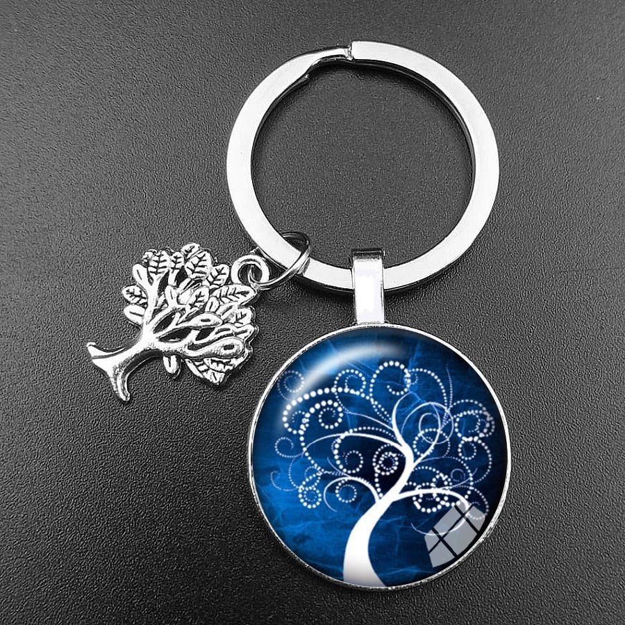 Crystal Glass Tree of Life Keychain