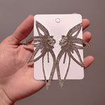 Exaggerated Crystal Geometric Flower Stud Earrings