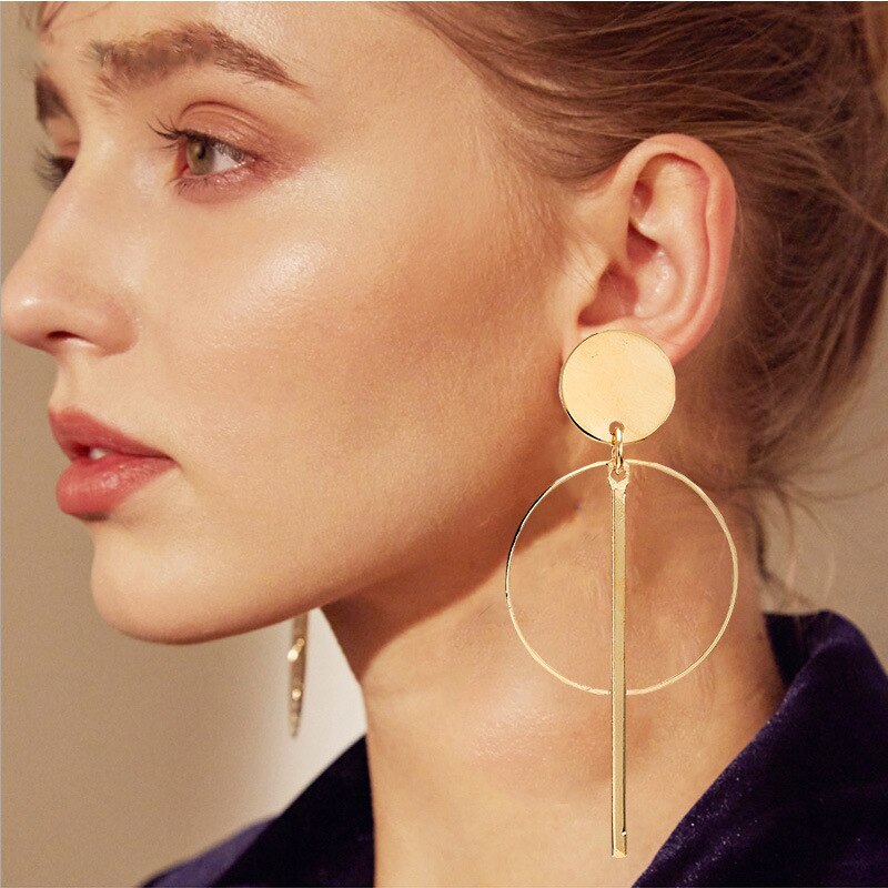 Long Crystal Tassel Gold Color Dangle Earrings
