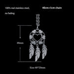 Bohemian Ethnic Feather Yoga Alloy Stainless Steel Dreamcatcher Necklace