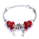 Antique Original Crown key lock Shape 6 colors Charm Bracelets