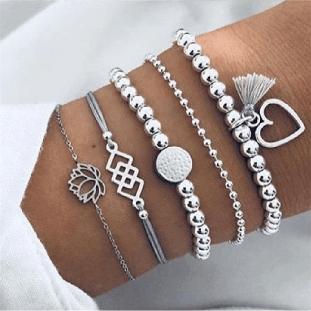 Bohemian Bracelets & Bangles Set Vintage Bead Boho Charm Bracelet