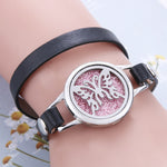 Oil Diffuser Locket Leather Bracelet