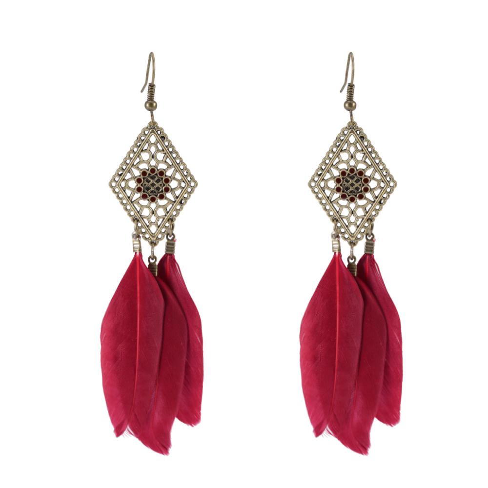 Fringed water drops earrings
