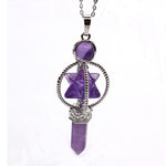 Chakra Sacred Reiki Hexagon Pendulum Pendant 