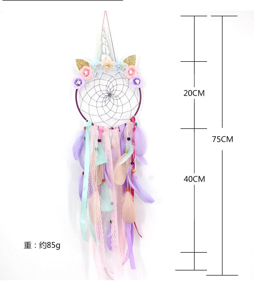 Unicorn Flying Feather Dreamcatcher