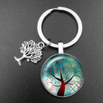 Crystal Glass Tree of Life Keychain