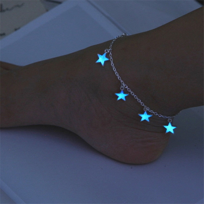 pentagonal star tassel anklet
