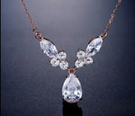 Water Drop Zirconia Crystal Pendant Necklaces