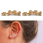 Luxury Gold Color Colorful Crystal Bow Stud Earrings