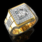 Gold 2.0 Carat White Crystal CZ Ring