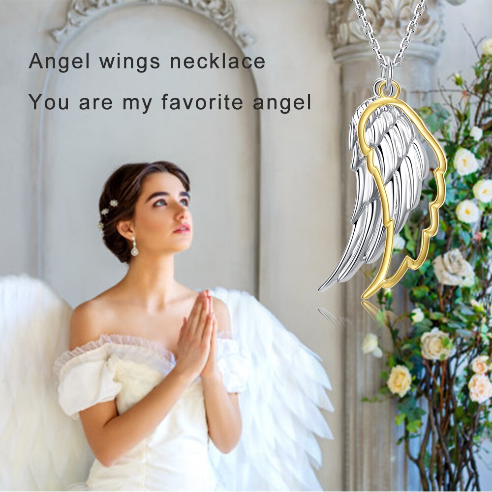 925 Sterling Silver Wing of Angel Necklace
