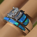 Oval CZ Ring Sets for Women