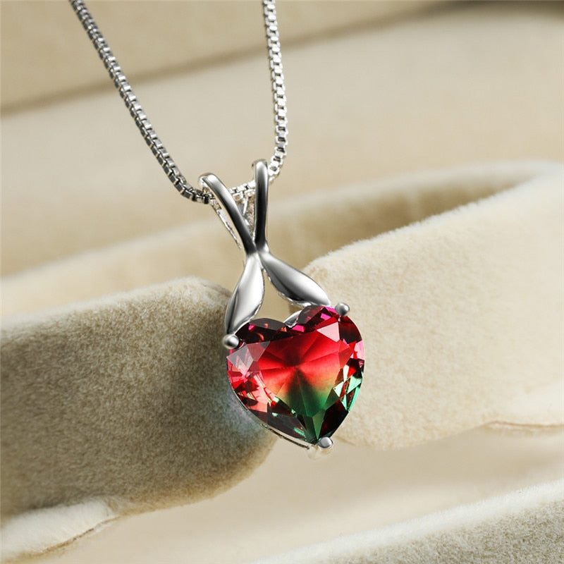 Rainbow Gradient Zircon Necklaces