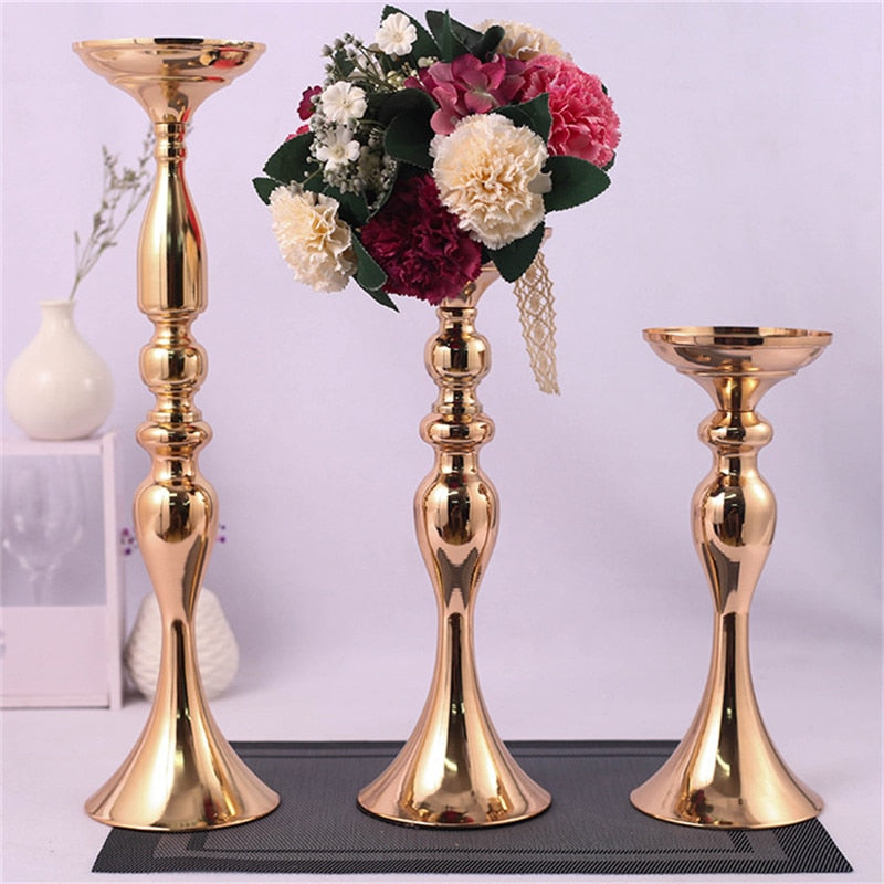 Metal Candle Holders Flowers Vase Candlestick
