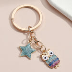 Cute Owl Star Key Ring