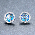 Tree Of Life Cubic Zirconia Stud Earrings