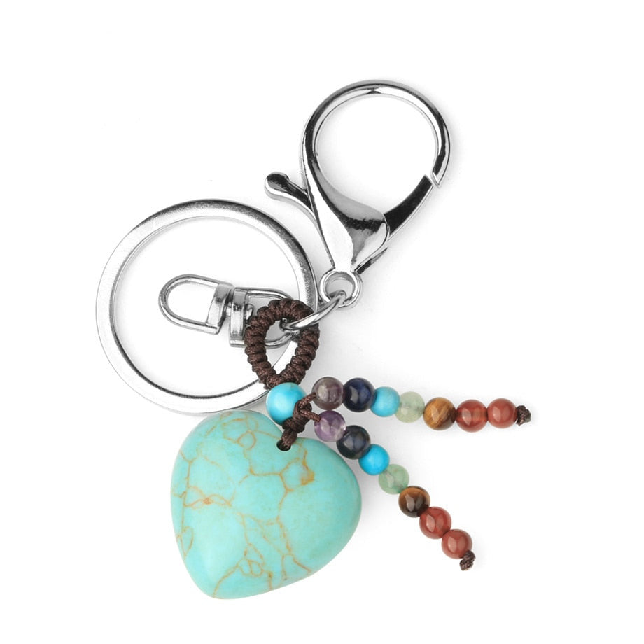  Pink Quartz Tiger Eye Keyring