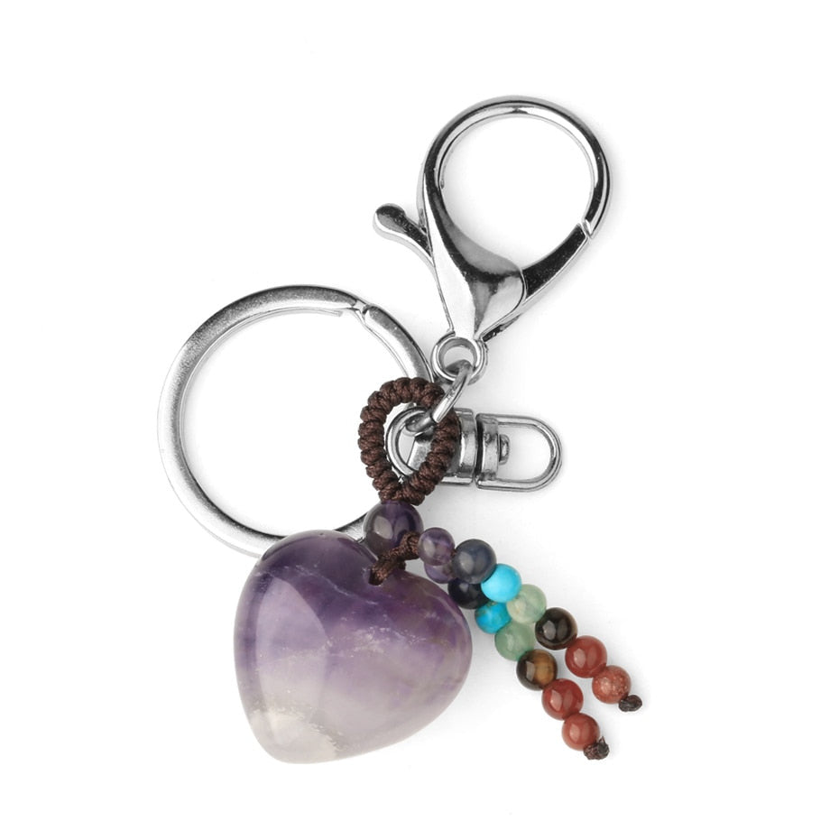  Pink Quartz Tiger Eye Keyring