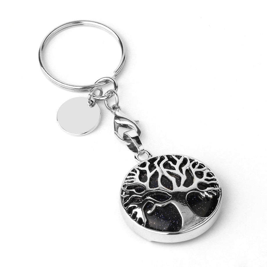 Luxury Crystal Stone Tree of Life Keychain