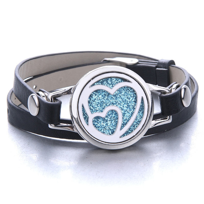 Oil Diffuser Locket Leather Bracelet