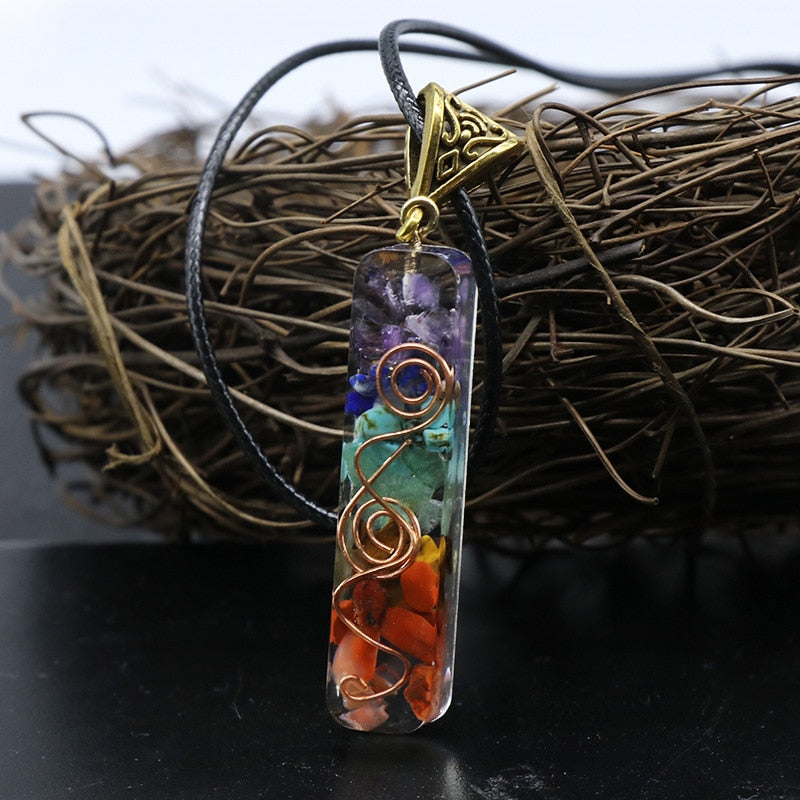 Natural Chakra Orgone Energy Pendant Necklace