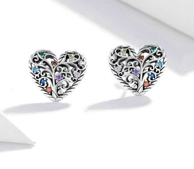 Tree of Life 925 Sterling Silver Stud Earrings