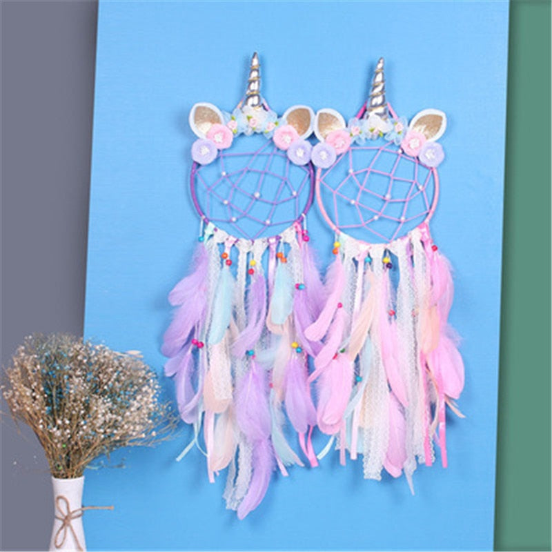 Indian Style Pink Unicorn Dreamcatcher Wind Chimes