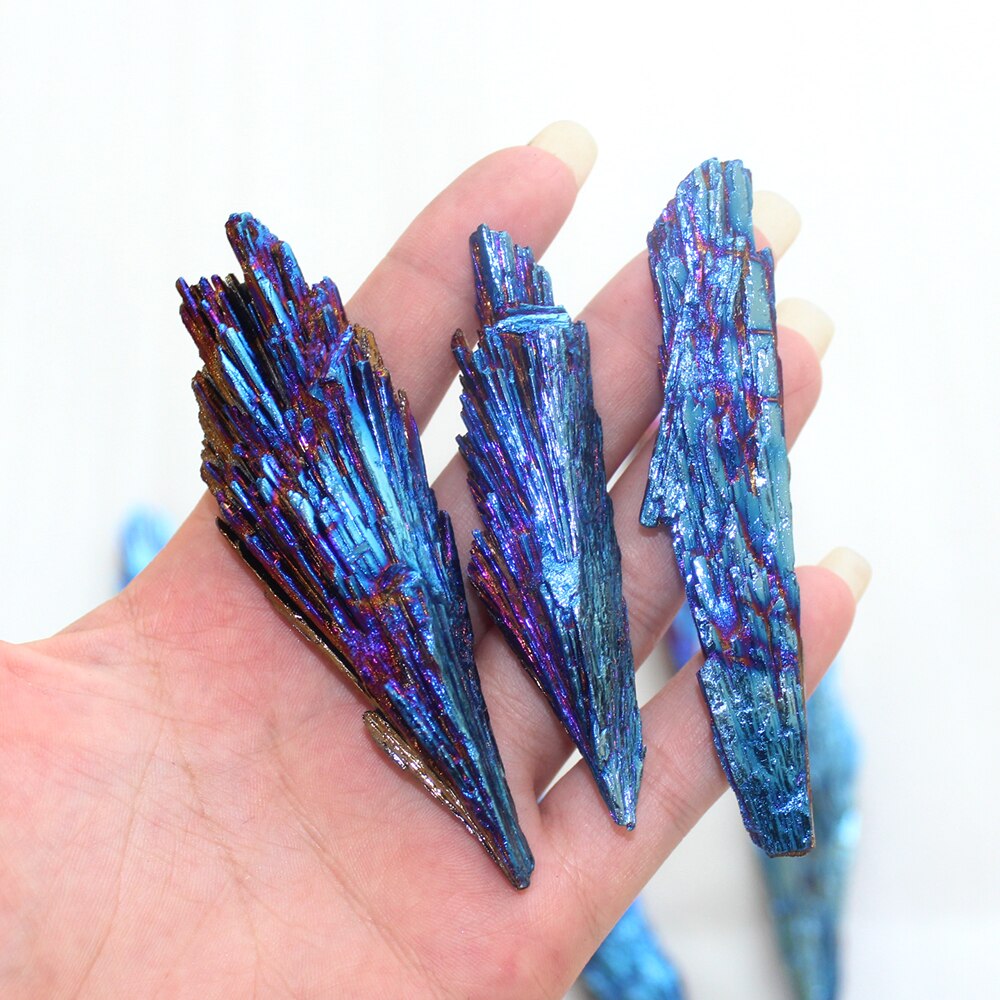 Natural Quartz Crystal Jet stone Rainbow Titanium Cluster  Mineral Specimen Healing
