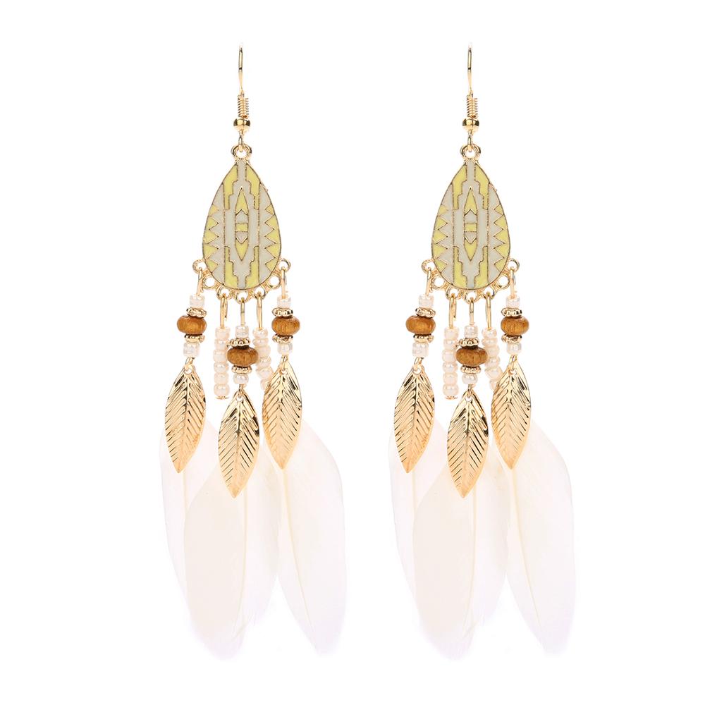 Fringed water drops earrings