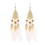 Fringed water drops earrings