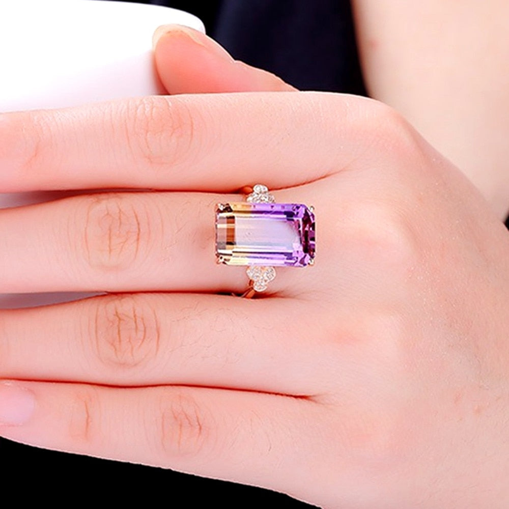 Rose gold color gemstones Finger Rings