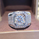 Gold 2.0 Carat White Crystal CZ Ring
