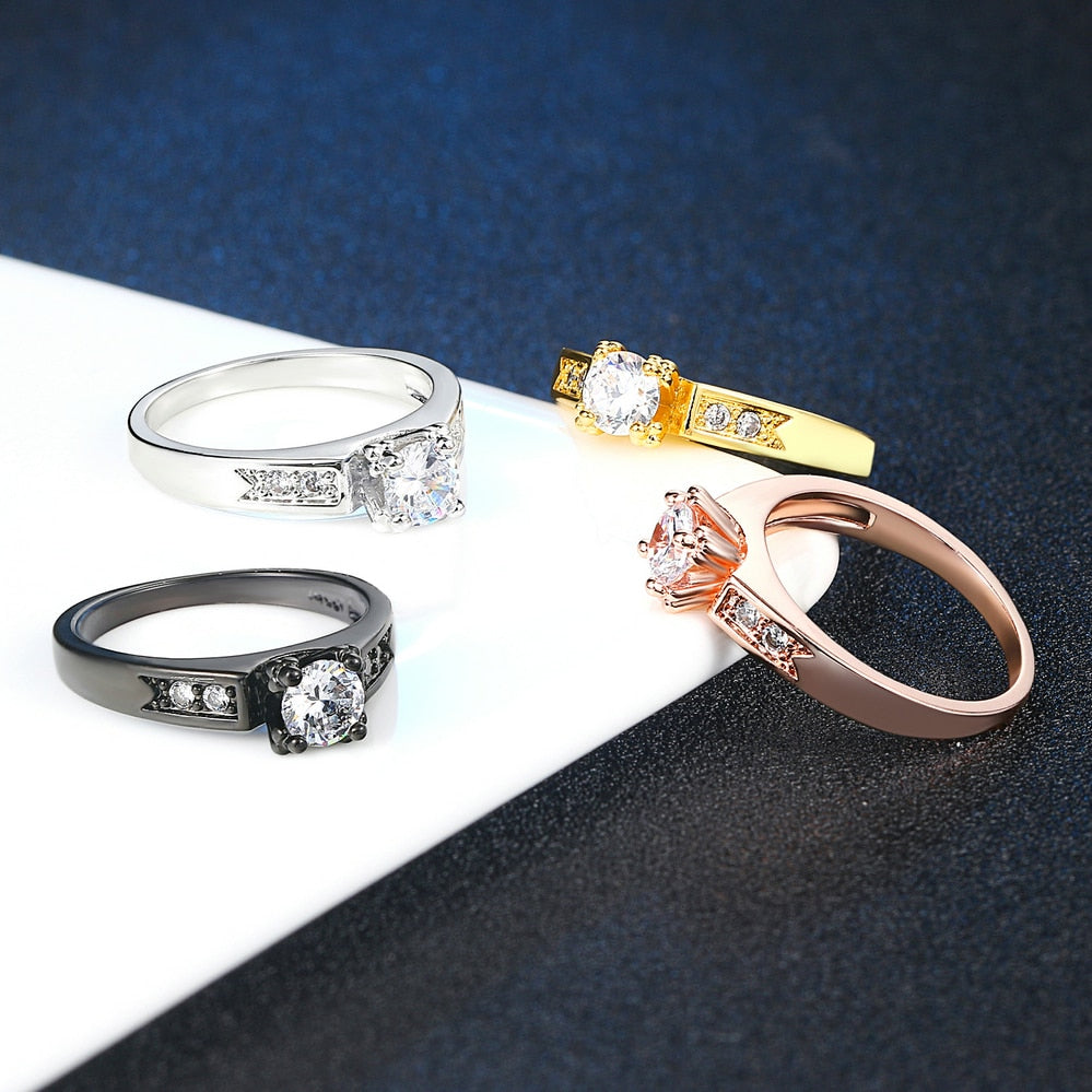 Zircon Cubic Zirconia 4 Claw Wedding Finger Ring