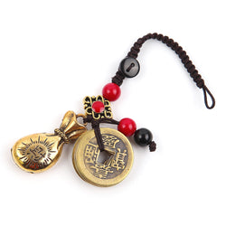 Feng Shui Brass Money Bag Keychain