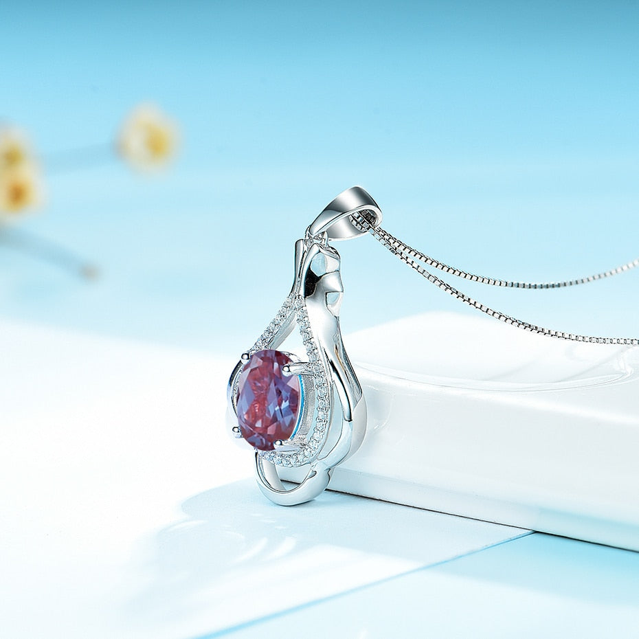 Natural Alexandrite Gemstone Pendant Necklace
