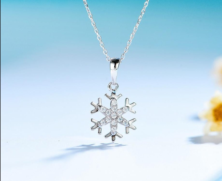 Diamond Gemstone snowflake Pendants For Women