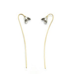 925 sterling silver Long Flower Earrings