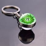 7 Chakra Yoga Meditation Glass Ball Key Chain