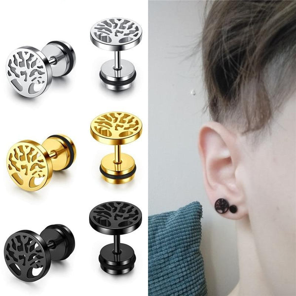 Stainless Steel Tree of Life Stud Earring