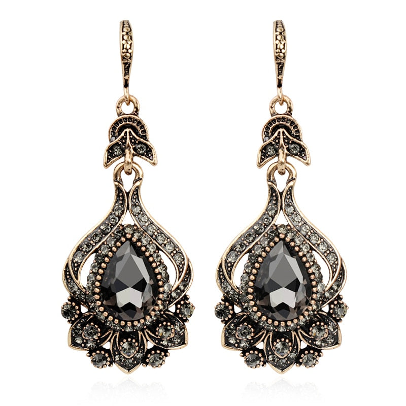 Gray Crystal Bridal Earrings