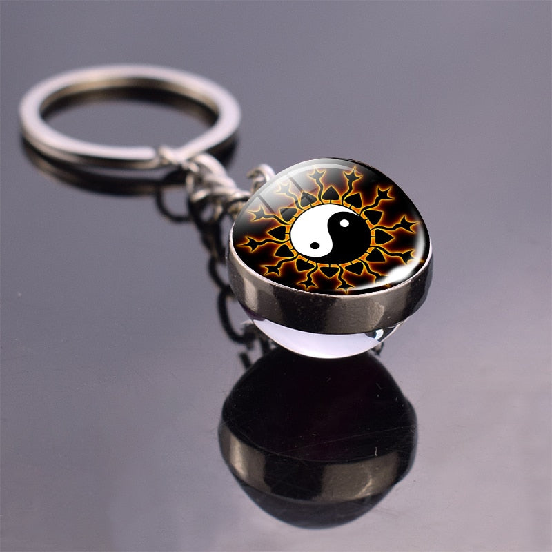 Glass Ball Pendant Keychains