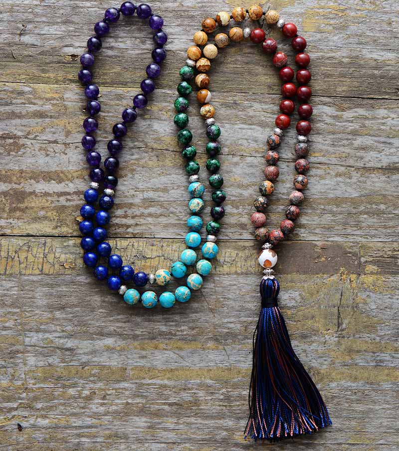 Natural Stone Long Tassel Necklace