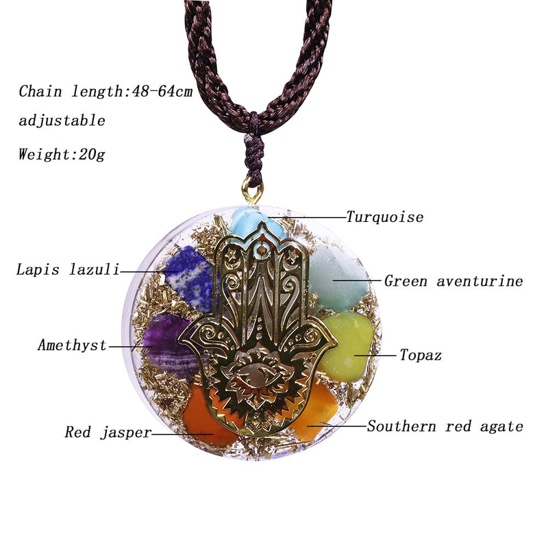 Orgonite Pendant  7 Chakra Necklace