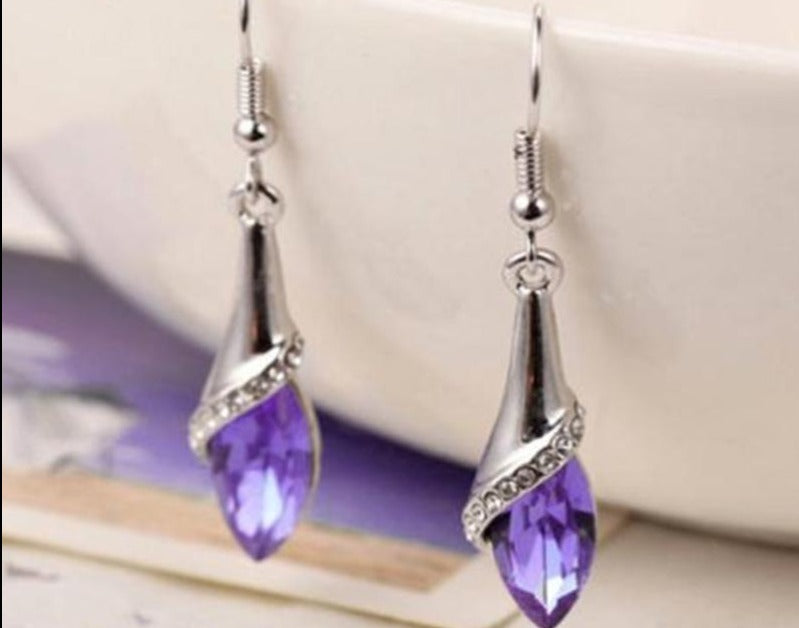Ethnic Rhinestone Crystal Drop Earrings