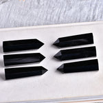 Natural Rock Obsidian Hexagonal Column Crystal Point